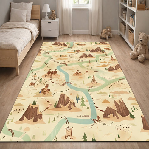 Çocuk Halısı - Macera Haritası Desenli - Çocuk Halısı - Line Home