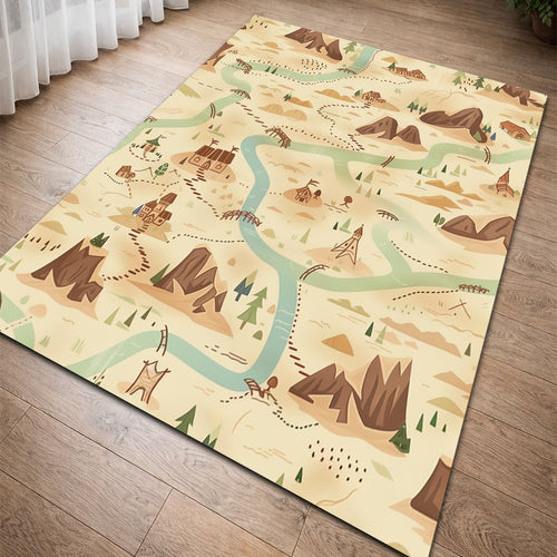 Çocuk Halısı - Macera Haritası Desenli - Çocuk Halısı - Line Home
