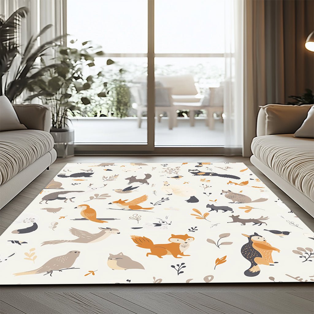 Çocuk Odası Halısı - Orman Hayvanları Desenli - Halı - Line Home