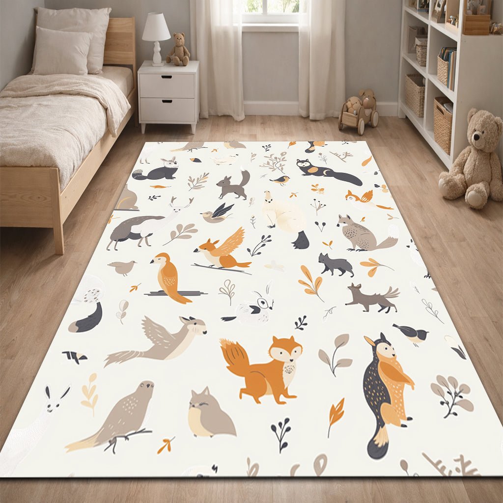 Çocuk Odası Halısı - Orman Hayvanları Desenli - Halı - Line Home