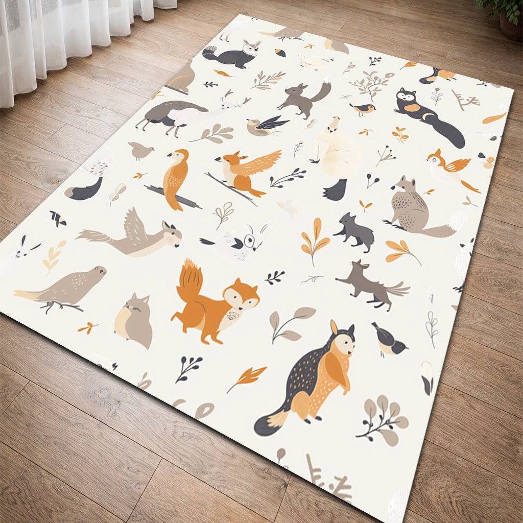 Çocuk Odası Halısı - Orman Hayvanları Desenli - Halı - Line Home