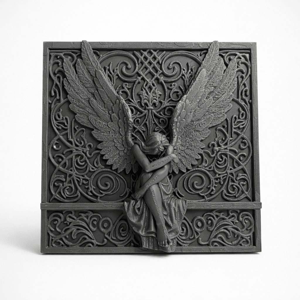 Dekoratif Melek Rölyef Duvar Panosu - 3D Dekor Duvar - Dolap - Raf Süsü - Dekoratif Duvar Süsü - Line Home