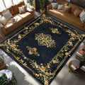 Klasik Barok Halı - Lacivert Altın Süslemeli - Halı - Line Home