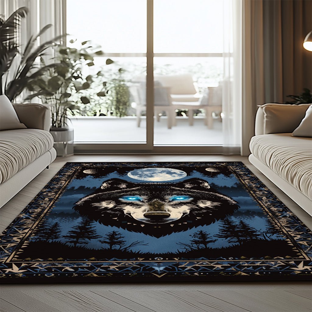 Mistik Kurt Halı - Mavi Ay Işığı Desenli - Halı - Line Home