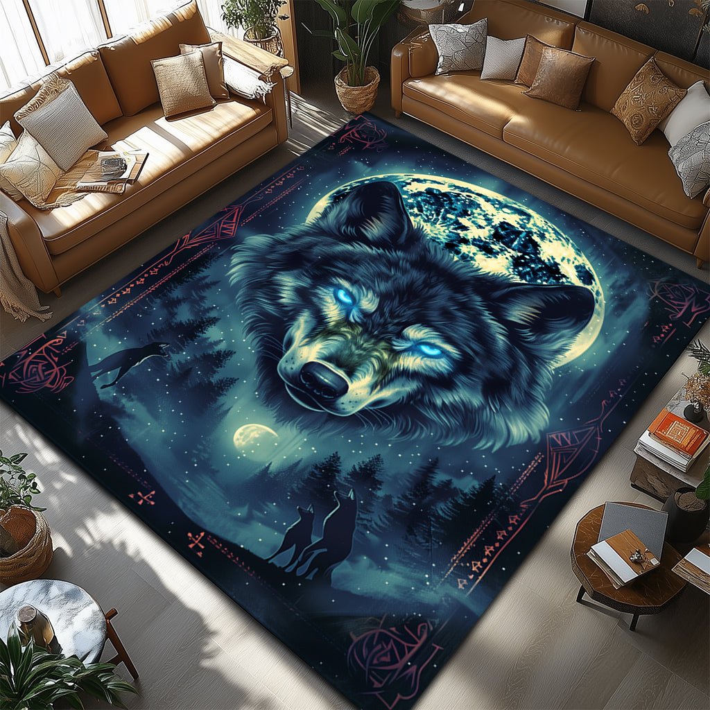 Mistik Kurt Halı - Yeşil Ay Işığı Desenli - Halı - Line Home