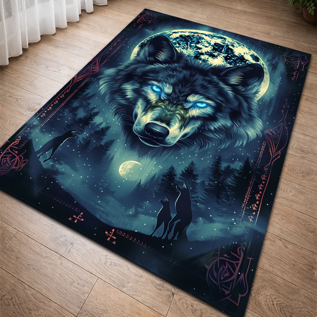 Mistik Kurt Halı - Yeşil Ay Işığı Desenli - Halı - Line Home