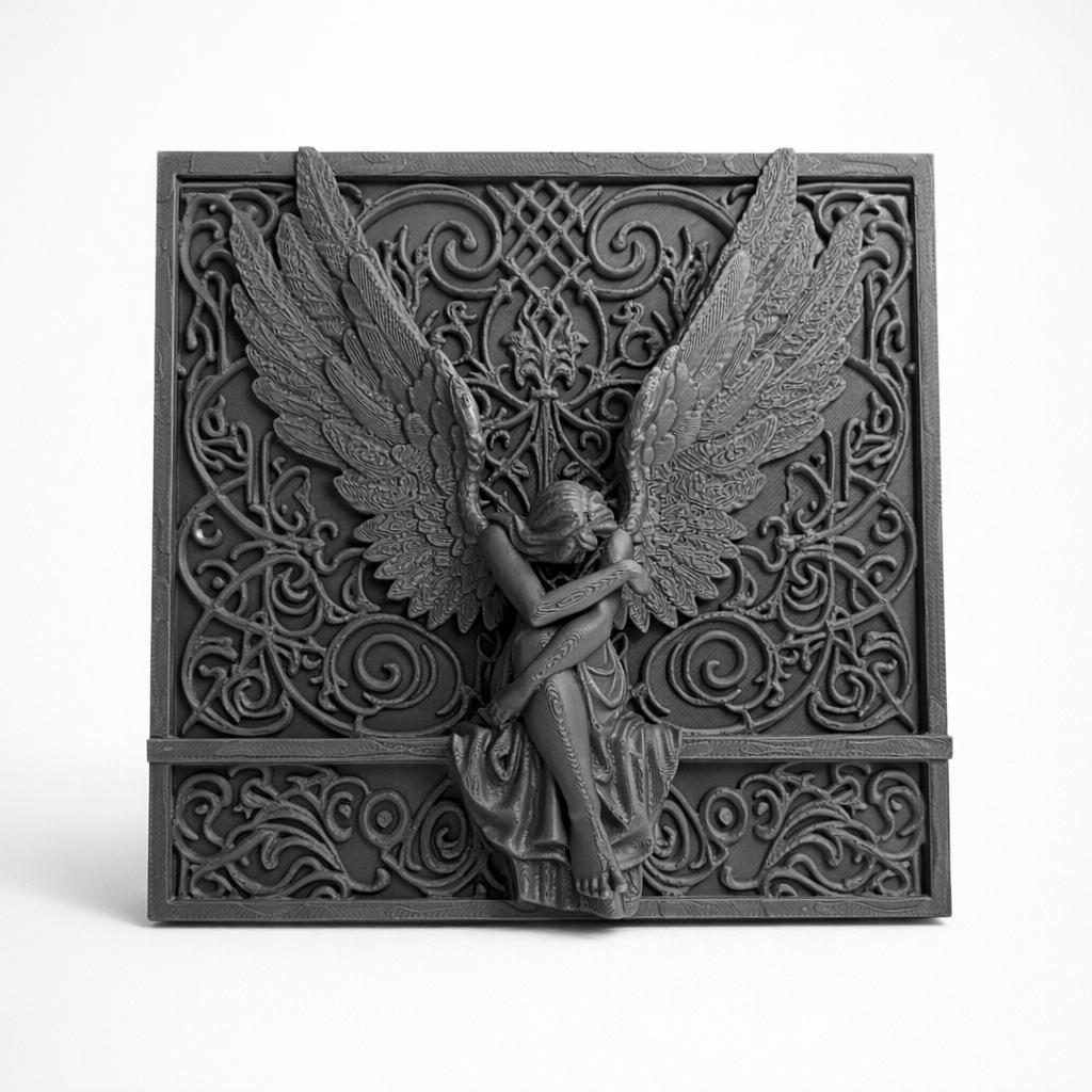 Dekoratif Melek Rölyef Duvar Panosu - 3D Dekor Duvar - Dolap - Raf Süsü