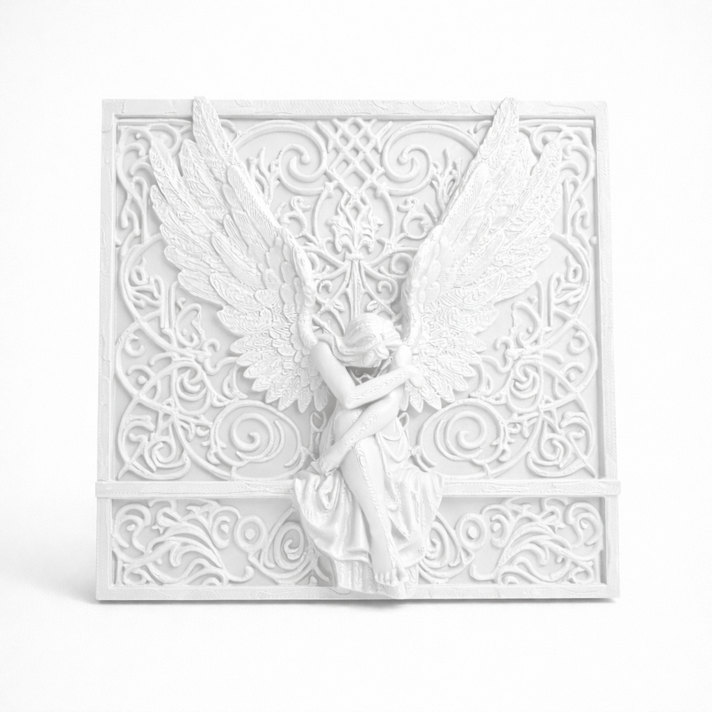 Dekoratif Melek Rölyef Duvar Panosu - 3D Dekor Duvar - Dolap - Raf Süsü