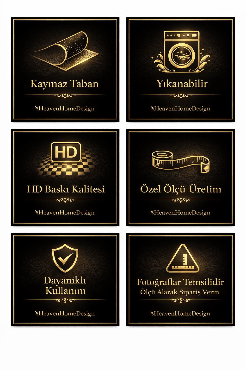 Modern Bej Siyah Soyut Desenli Halı – Dekoratif Şık Tasarım - Halı - Heaven Home Design