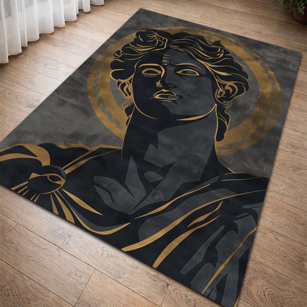 Modern Sanat Halı - Siyah Gri Altın - Halı - Line Home